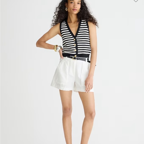 J. Crew Seaside cargo short in linen-TENCEL™ lyocell blend in white size 6 NWT - Picture 1 of 9